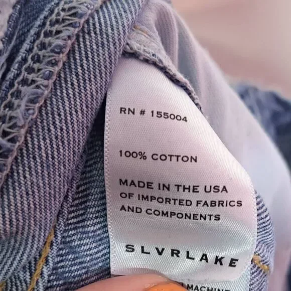 SLVRLAKE Women's Taylor High Rise Wide Leg Jean Sweet Memory Wash size 27 PETITE